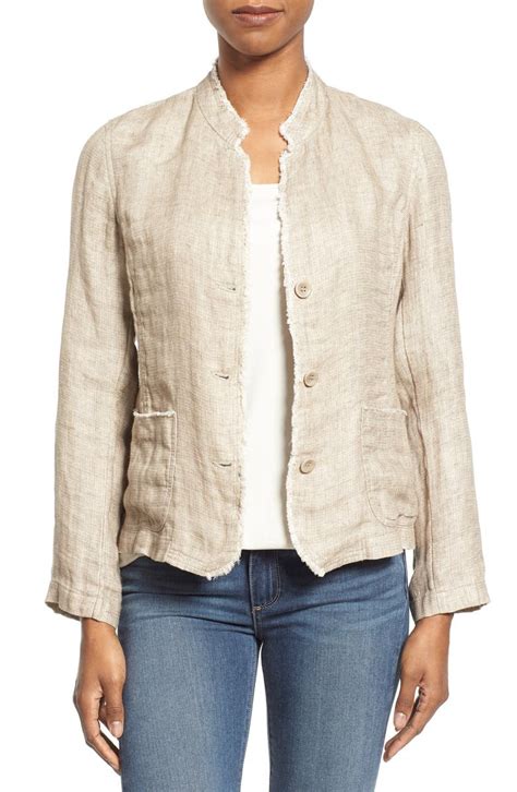 michael kors cropped linen cotton jacket 3 button mandarin collar|Stretch Organic Cotton Cropped Jacket .